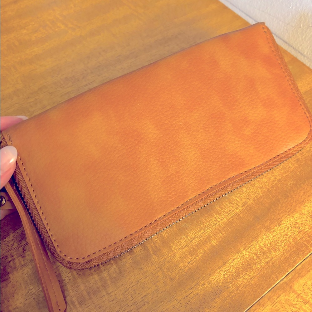 Free People Tan Clutch Wristlet